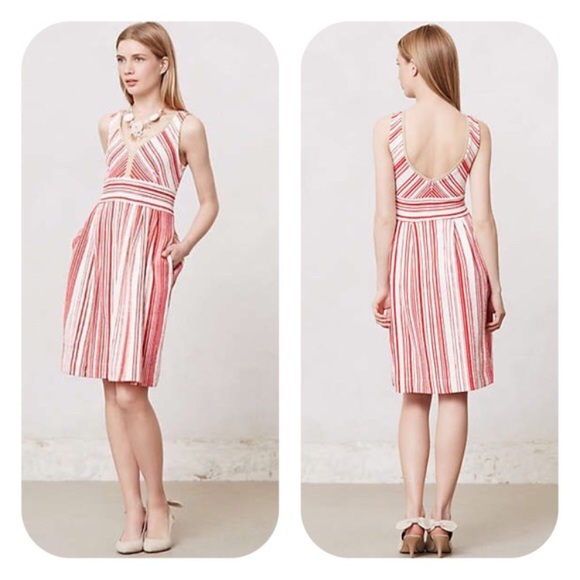 Anthropologie Dresses & Skirts - Anthropologie Postmark Poppy Red Stripe Dress, 14